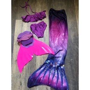 Mermaid Bathing Suit set with swim Fin